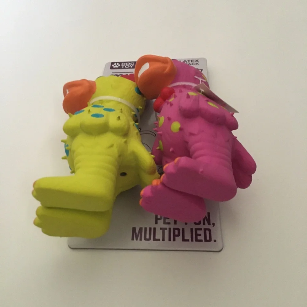 Dog Toys 2 Latex Chickens Squeakers Fetch Toss Play Squeak NEW | Multipet